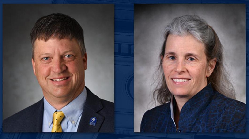 Chris Rahn, the J. Lee Everett Professor of Mechanical Engineering (left), and Susan Trolier-McKinstry, the Evan Pugh Professor, Steward S. Flaschen Professor of Ceramic Science and Engineering and professor of electrical engineering